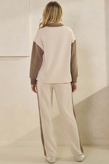 Women's Relaxed Fit Colorblock Corduroy Set style 2