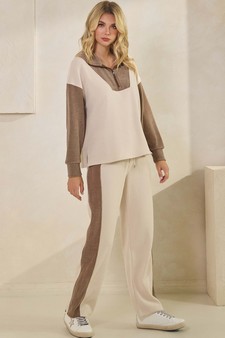 Women's Relaxed Fit Colorblock Corduroy Set style 3