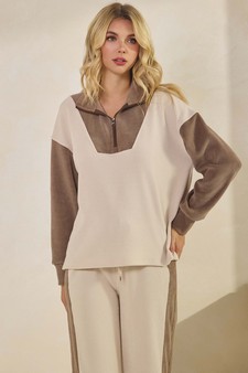 Women's Relaxed Fit Colorblock Corduroy Set style 4