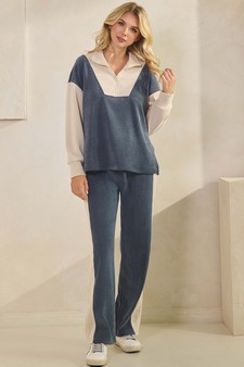ETA 09/11/25 -  Women's Relaxed Fit Corduroy Two-Tone Quarter Zip Pullover style 5