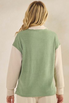 ETA 09/11/25 -  Women's Relaxed Fit Corduroy Two-Tone Quarter Zip Pullover style 2