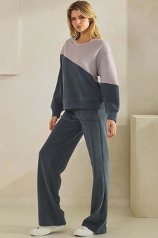 ETA 09/18/25 - Women’s Asymmetrical Two Tone Top Corduroy Set style 3