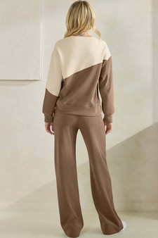 Women’s Asymmetrical Two Tone Top Corduroy Set style 2