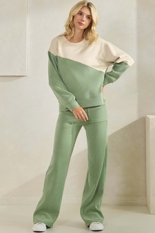 Women’s Asymmetrical Two Tone Top Corduroy Set style 5