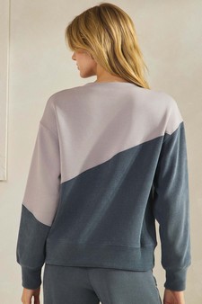 ETA 09/18/25 - Women’s Asymmetrical Two Tone Corduroy Pullover Sweatshirt style 2