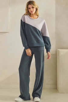 ETA 09/18/25 - Women’s Asymmetrical Two Tone Corduroy Pullover Sweatshirt style 5