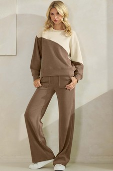 Women’s Asymmetrical Two Tone Corduroy Pullover Sweatshirt style 5