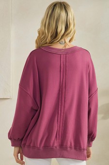 ETA 12/05/25 - Women's Soft Flow Fleece Loose Fit Crew Neck Sweatshirt (XL only) style 2