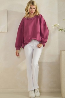 ETA 12/05/25 - Women's Soft Flow Fleece Loose Fit Crew Neck Sweatshirt (XL only) style 5