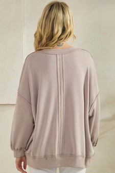 ETA 12/03/25 - Women's Soft Flow Fleece Loose Fit Crew Neck Sweatshirt style 2