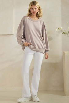 ETA 12/03/25 - Women's Soft Flow Fleece Loose Fit Crew Neck Sweatshirt style 5