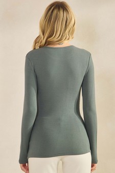 Women's Pure Comfort Ribbed Long Sleeve Top style 2