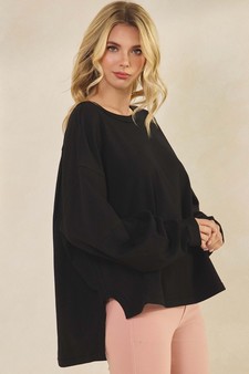 Women's Textured Cotton Relaxed Fit Top style 3