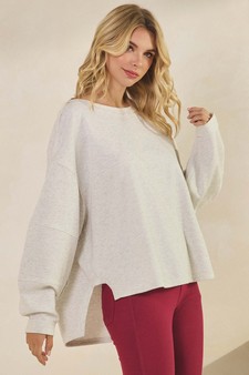 Women's Textured Cotton Relaxed Fit Top style 3