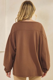Women's Textured Cotton Relaxed Fit Top style 2