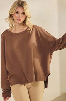 Women's Textured Cotton Relaxed Fit Top style 4