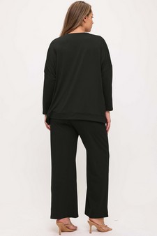 Women's Relaxed Peach Skin Top and Bottom Set style 2