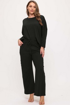 Women's Relaxed Peach Skin Top and Bottom Set