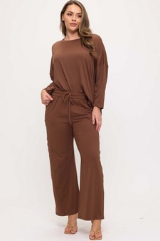 Women's Relaxed Peach Skin Top and Bottom Set style 5