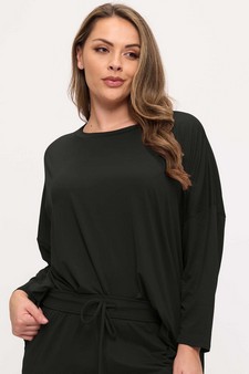 Women's Peach Skin Long Sleeve Relaxed Fit Top