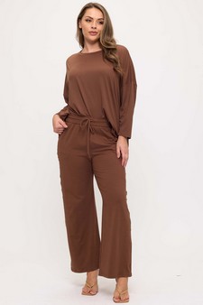 Women's Peach Skin Long Sleeve Relaxed Fit Top style 5