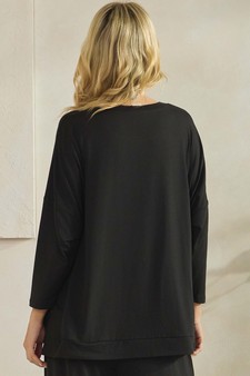 Women's Peach Skin Long Sleeve Relaxed Fit Top style 2