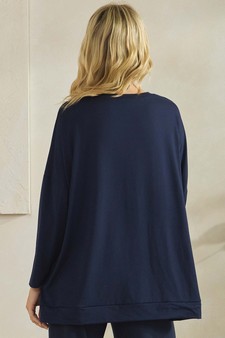 Women's Peach Skin Long Sleeve Relaxed Fit Top style 2