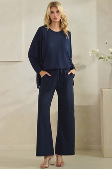 Women's Peach Skin Long Sleeve Relaxed Fit Top style 5