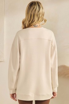 ETA 11/07/25 - Women's Soft Cotton Modal Long Sleeve Crew Top with Pockets style 2