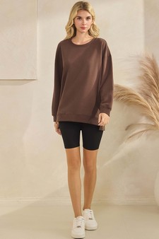 ETA 10/30/25 - Women's Soft Cotton Modal Long Sleeve Crew Top with Pockets style 5
