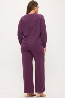 ETA 09/11/25 - Women's Sofie Soft Split Neck Top & Wide Leg Pants Set style 2