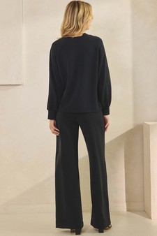 ETA 09/11/25 - Women's Sofie Soft Split Neck Top & Wide Leg Pants Set style 2