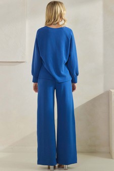 ETA 09/11/25 - Women's Sofie Soft Split Neck Top & Wide Leg Pants Set style 2
