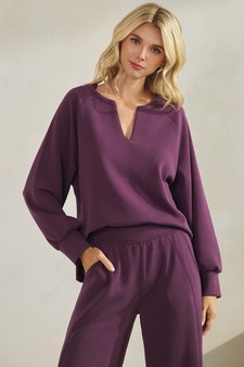 ETA 09/11/25 - Women's Sofie Soft Split Neck Top & Wide Leg Pants Set style 4