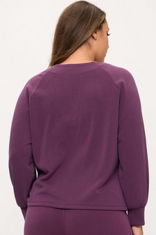 Women's Sofie Soft Split Neck Raglan Long Sleeve Oversized Top style 2