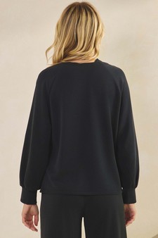 ETA 08/22/25 Women's Sofie Soft Split Neck Raglan Long Sleeve Oversized Top style 2