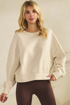 Women's Cotton Modal Crewneck Short Pullover (XL only) style 4