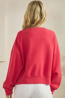 Women's Cotton Modal Crewneck Short Pullover (XL only) style 2