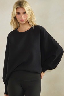 ETA 01/08/26 - Women's Cotton Modal Loose Fit Pullover Crewneck Top style 4