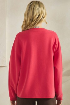 Women's Cotton Modal Loose Fit Pullover Crewneck Top style 2