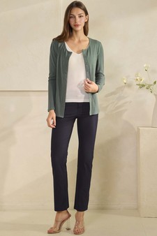 ETA 01/23/26 - Women's Pure Comfort LuxeAir Ribbed Long Sleeve Button Up Cardigan style 3