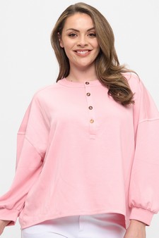 Women's Soft Modal Henley Long Sleeve Top style 4