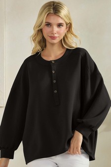 Women's Soft Modal Henley Long Sleeve Top style 4