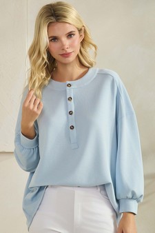 ETA 12/27/25 - Women's Sofie Soft Modal Henley Long Sleeve Top style 4