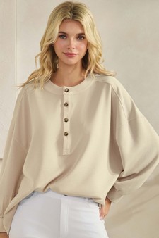 ETA 12/27/25 - Women's Sofie Soft Modal Henley Long Sleeve Top style 4