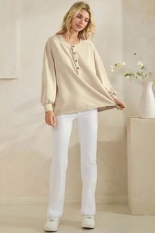 ETA 12/27/25 - Women's Sofie Soft Modal Henley Long Sleeve Top style 5