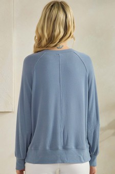 ETA 12/13/25 - Women's Soft Form Ribbed Henley Long Sleeve Top style 2