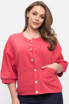 Soft Cotton Modal Front Button Pocket Cardigan style 4