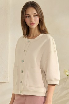 Soft Cotton Modal Front Button Pocket Cardigan style 3