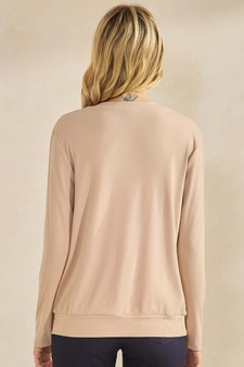 Women's Pure Comfort Loose Fit Ribbed Long Sleeve Top style 2